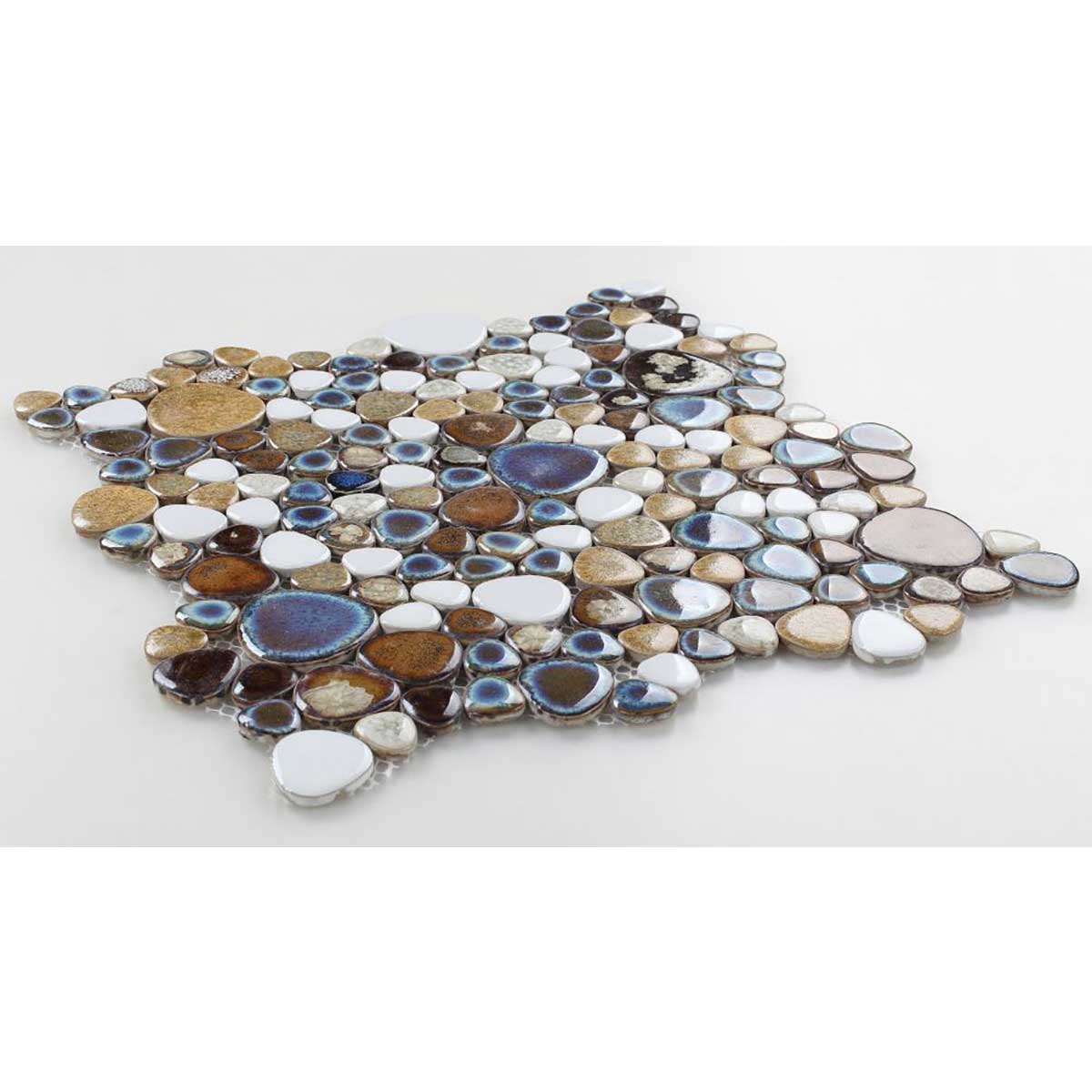 Mosaic Porcelain Tile Mancala Pebble Series - Mango