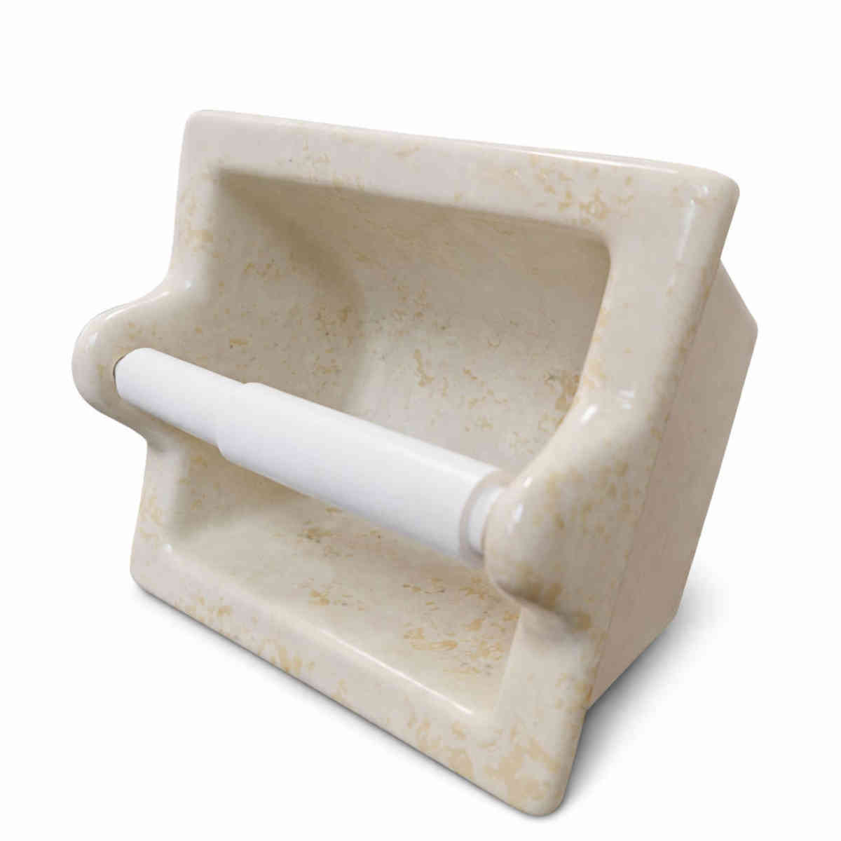 Extended Ceramic Toilet Paper Holder Stone