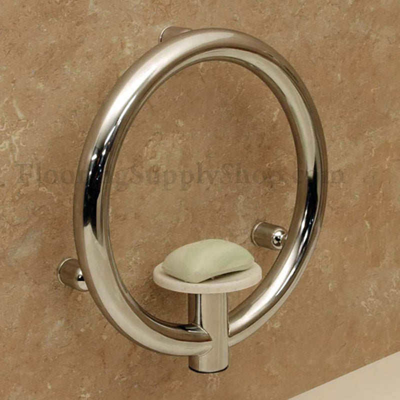 Invisia 2-in-1 Soap Dish with Integrated Circular Grab Bar