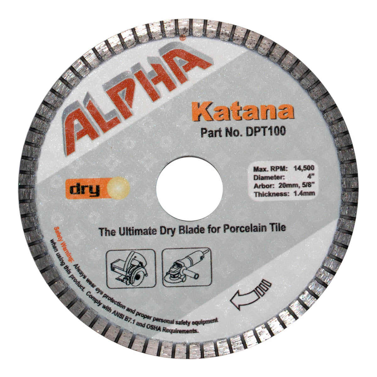 Alpha Tools Dry Cutting Blades for Porcelain Katana