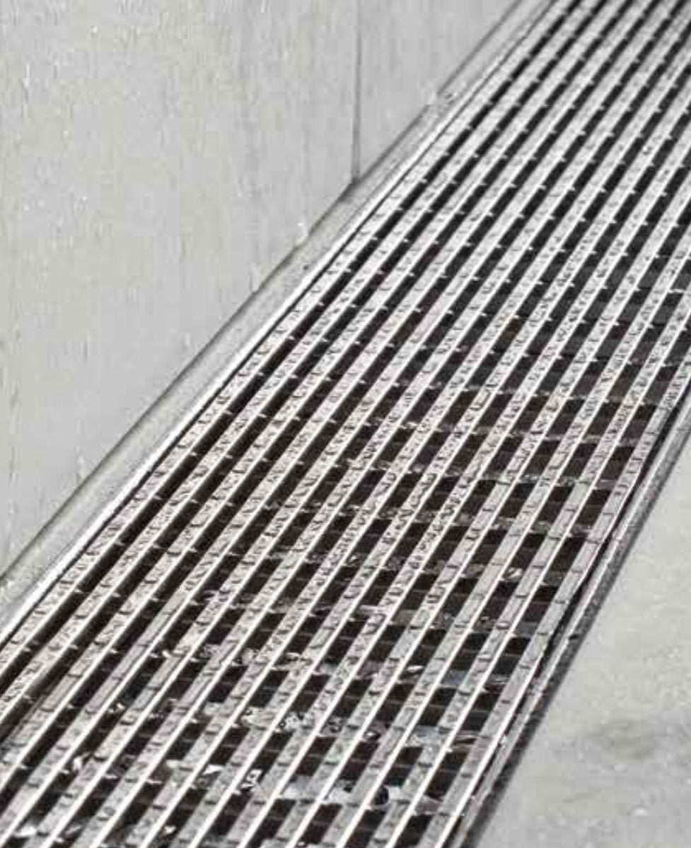 Quartz Linear Shower Drain Brushed Stainless - Linear Wedge 48