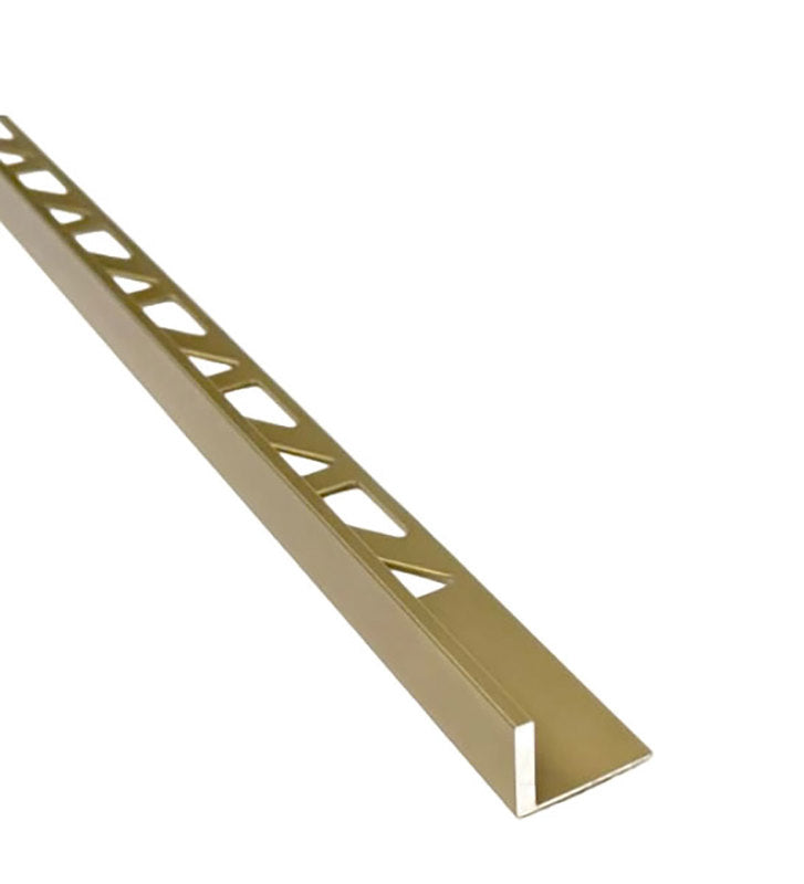 Straight Edge Aluminum Tile Edge Trim - Gold Aluminum
