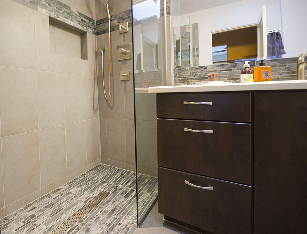 Quartz Linear Shower Drain Stainless Steel Pixel 32