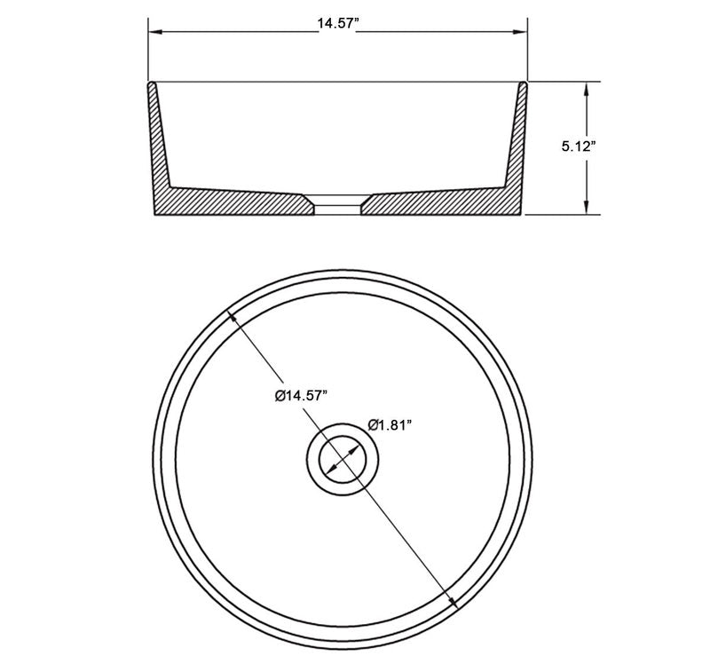 Quare Design Focus Washbasin Single Sink Round