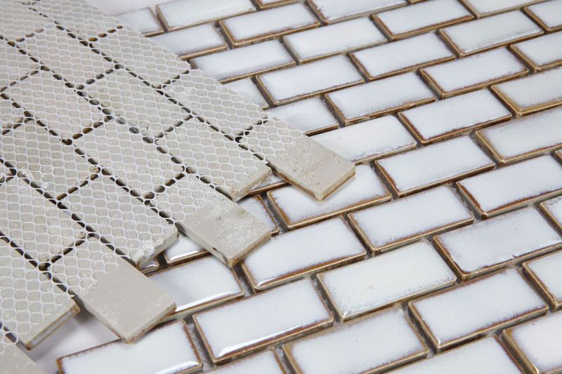 Mosaic Brick Series Handmade Porcelain Tile - Antique White