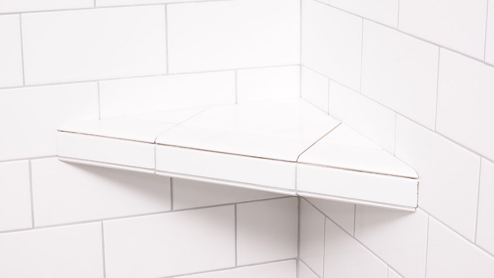 Goof Proof Tile Ready Corner Shelf and Foot rest 10 14