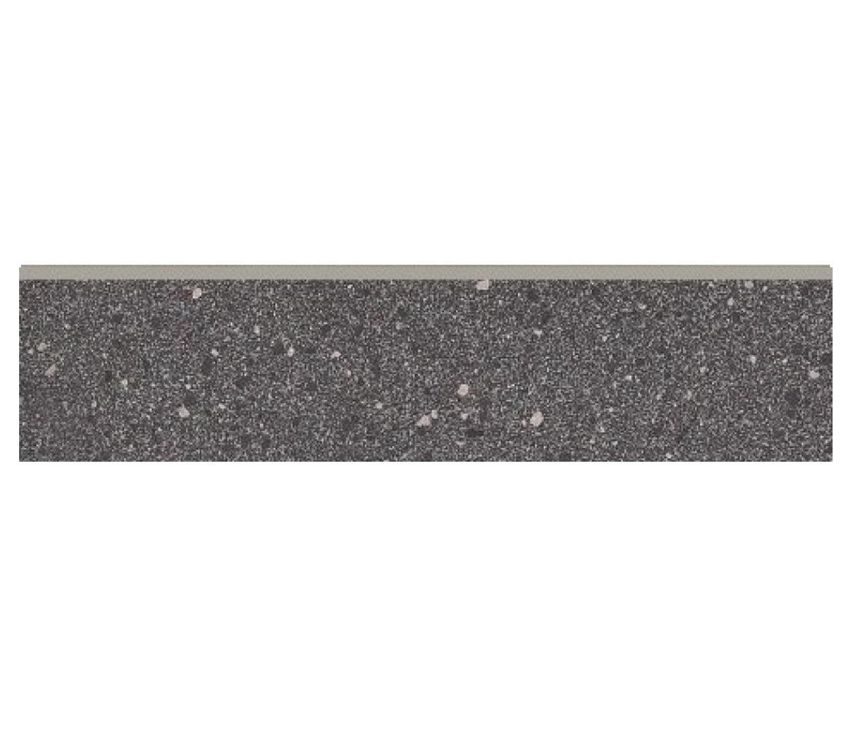 Porcelain Rock look Matte Bullnose 3 x 12 - Flat Grey Black