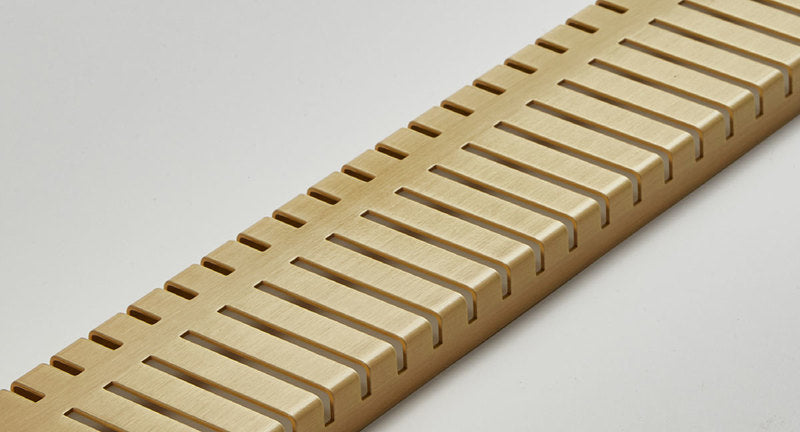 Quartz Linear Shower Drain Piano - Satin Brass