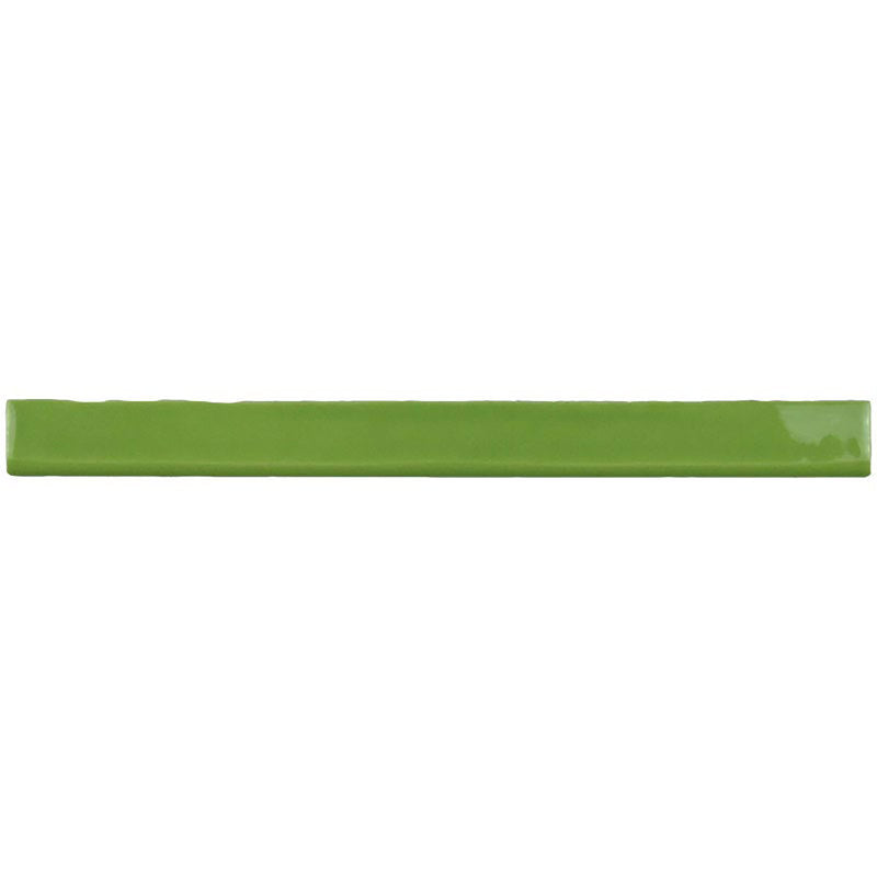 Kaleidoscope Handmade Ceramic Tile Bullnose 1x12 - Green Branch