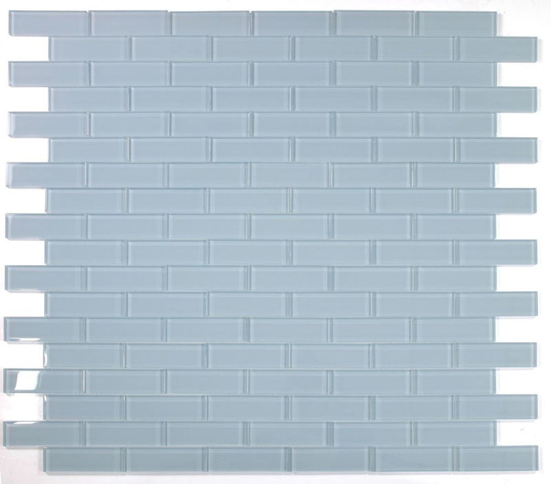 Mosaic Linear Glass Tiles Sky Blue 2 x 6