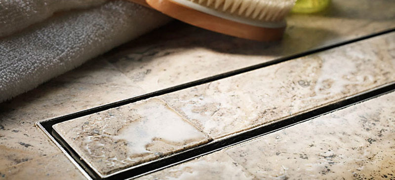 Quartz Linear Shower Drain Oil-Rubbed Bronze - Tile Insert 60