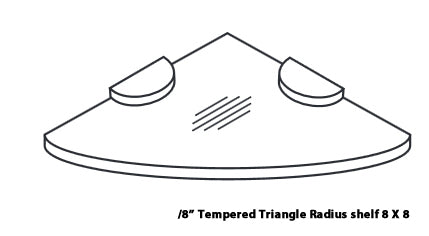 Tempered Glass Shelf Radius Corner