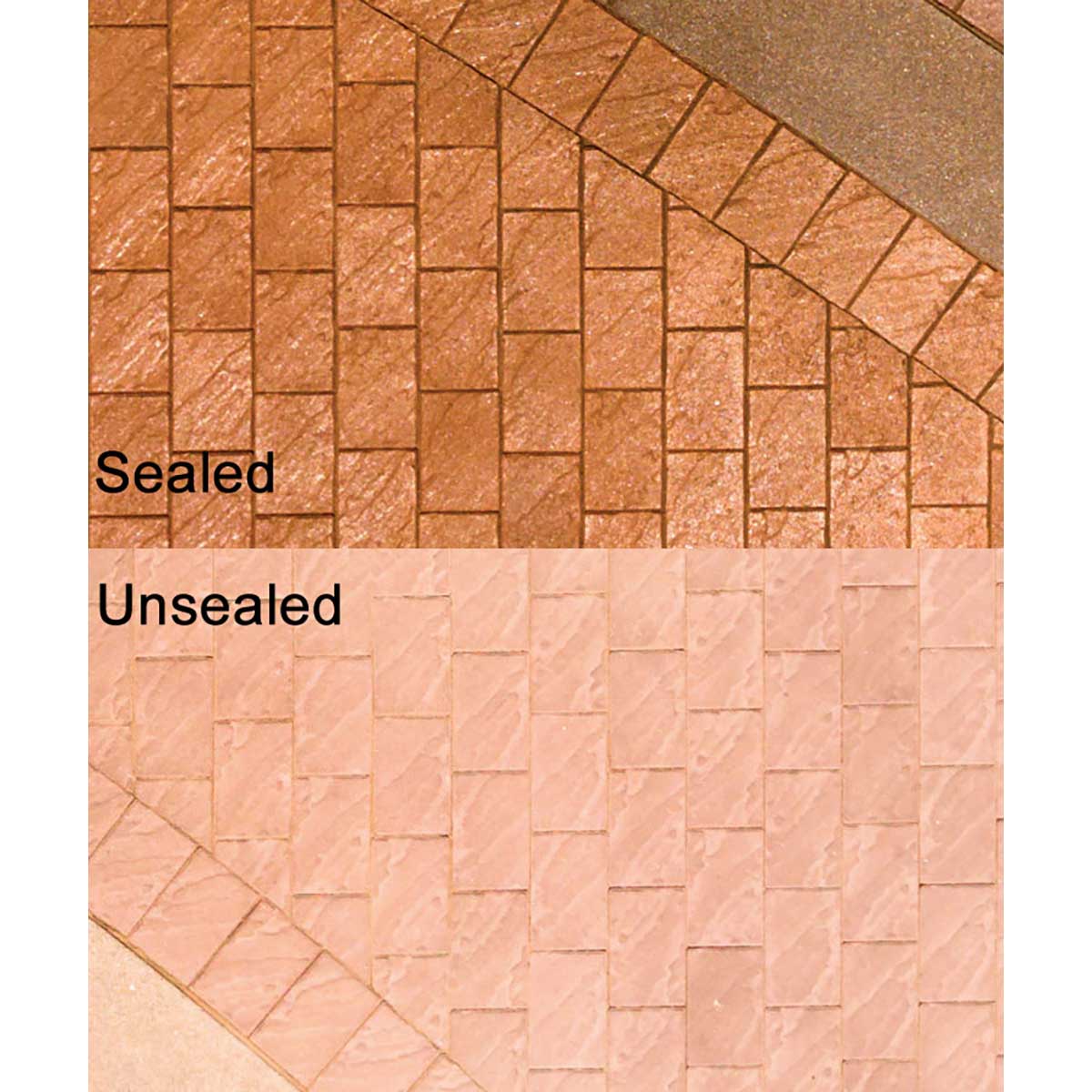 Comparison of sealed and unsealed stone tiles using the Glaze n Seal Enhanced Look Paver Sealer Locks-In Sand Joints