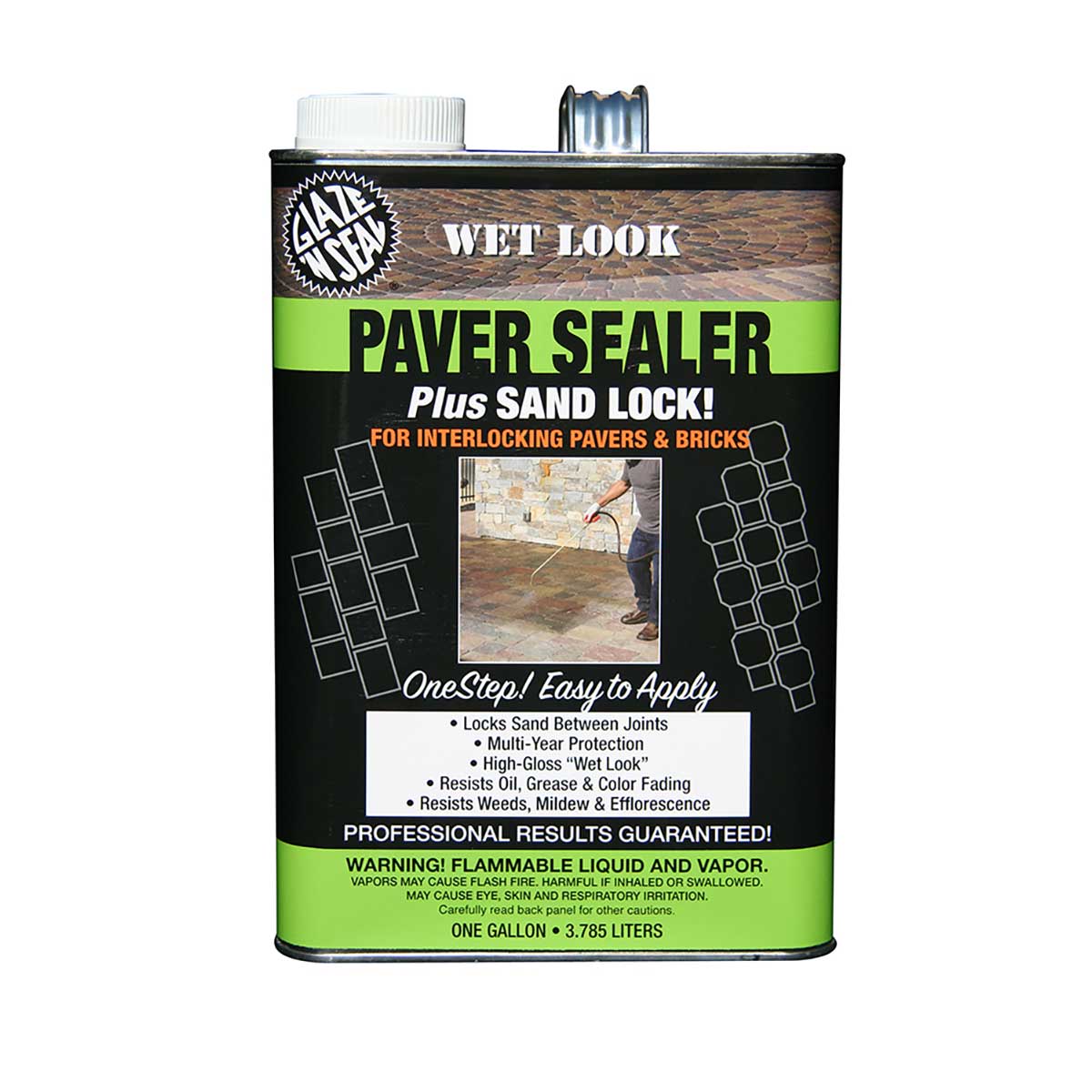 Can of Glaze N Seal Wet Look Paver Sealer Plus SAND LOCK