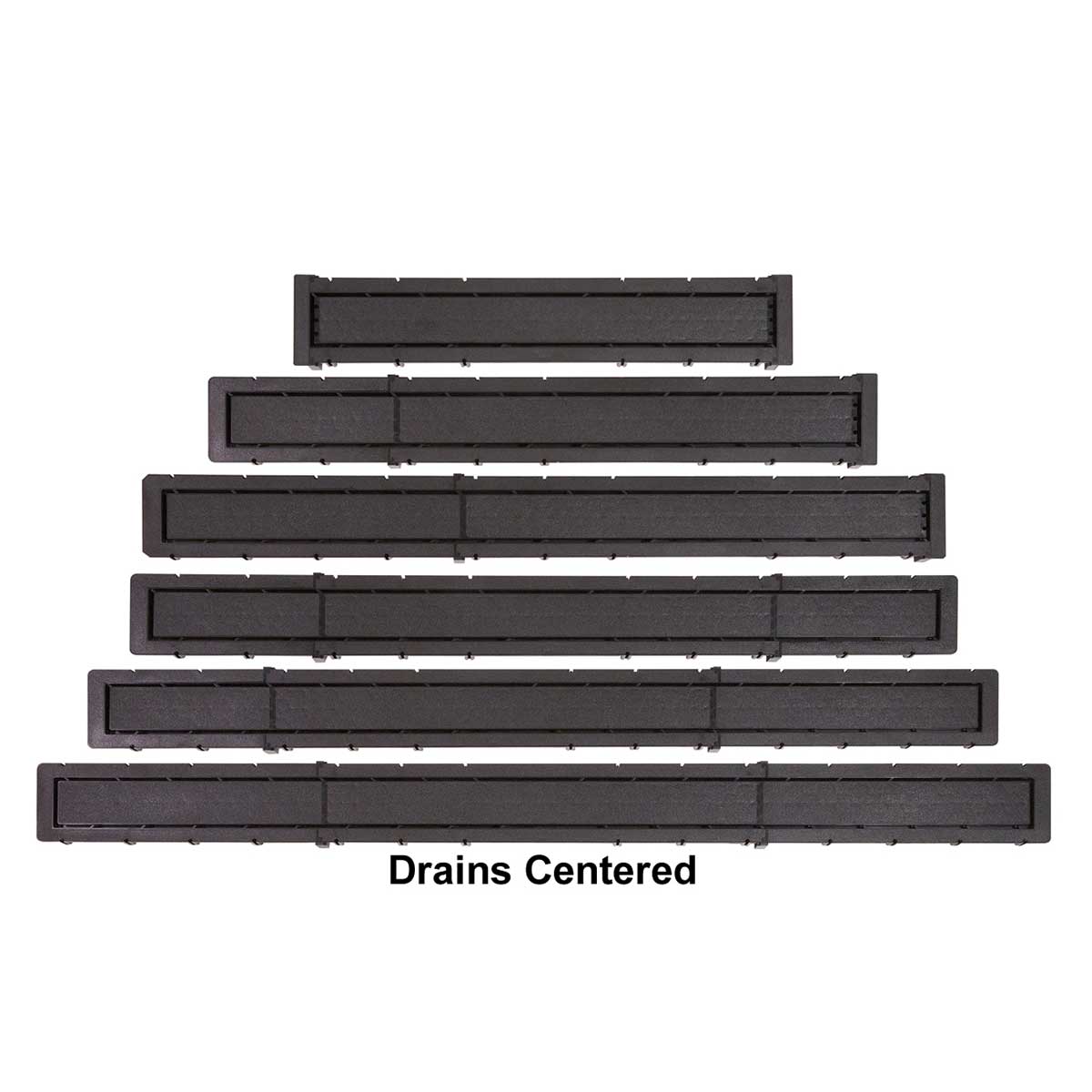 Barrier free shower system Goof Proof linear drain Drain Justify Center