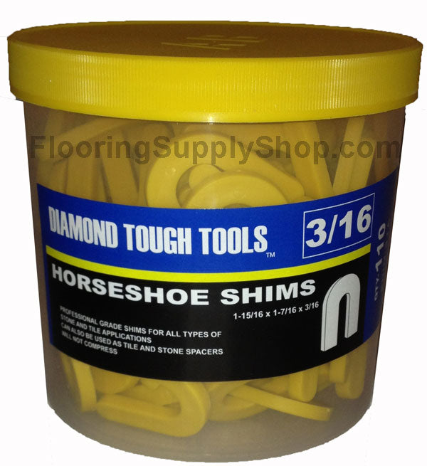 Plastic Horseshoe Shims Yellow 110 pcs 3/16"