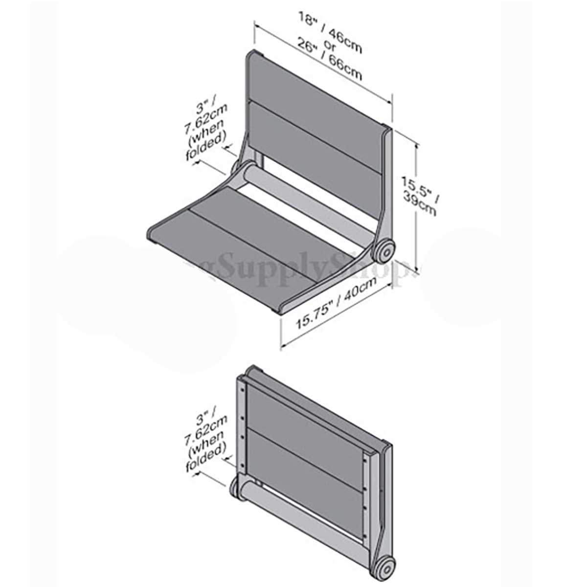 Invisia Bamboo SerenaSeat Fold Down Seat 26 PC