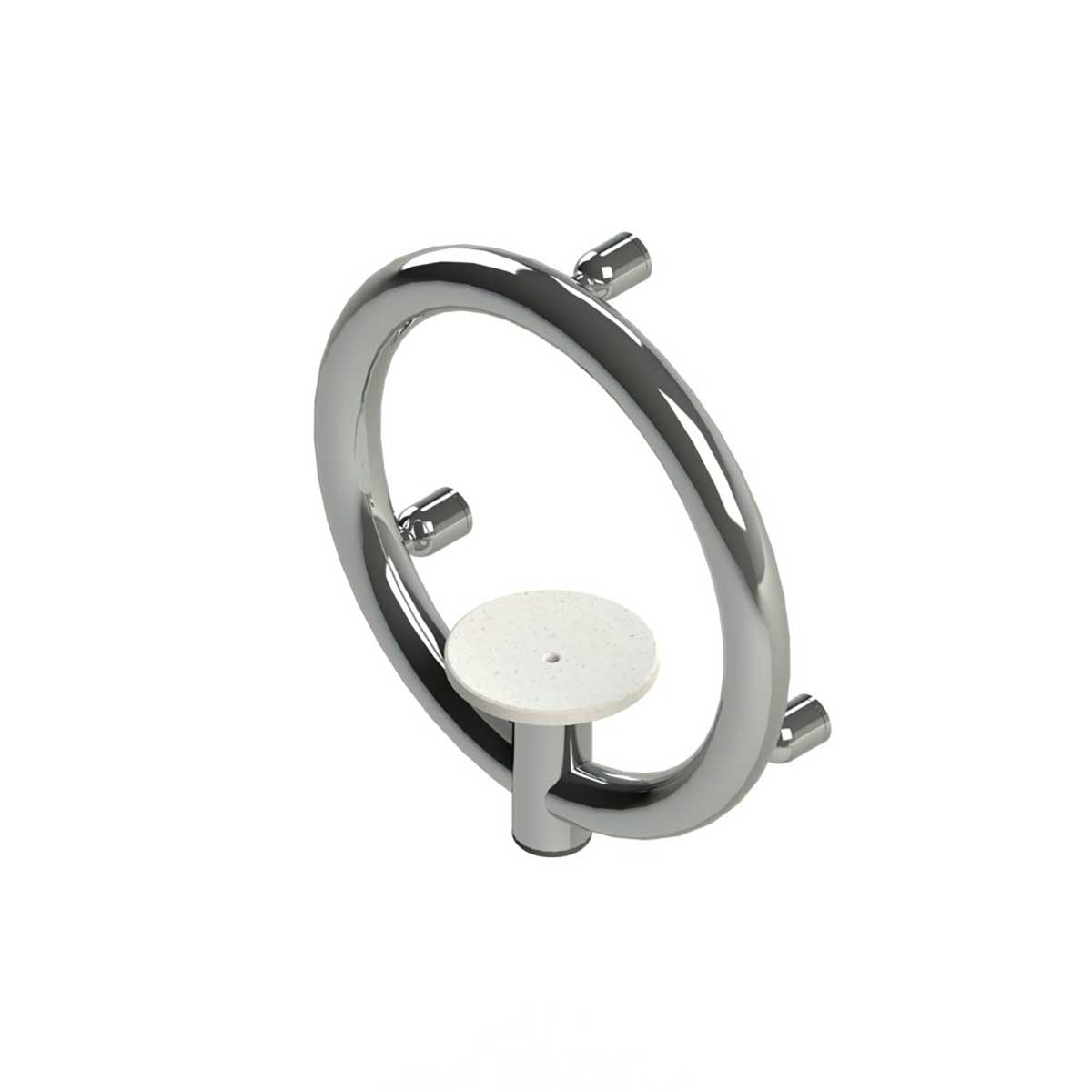 Invisia 2-in-1 Soap Dish with Integrated Circular Grab Bar Polished Chrome