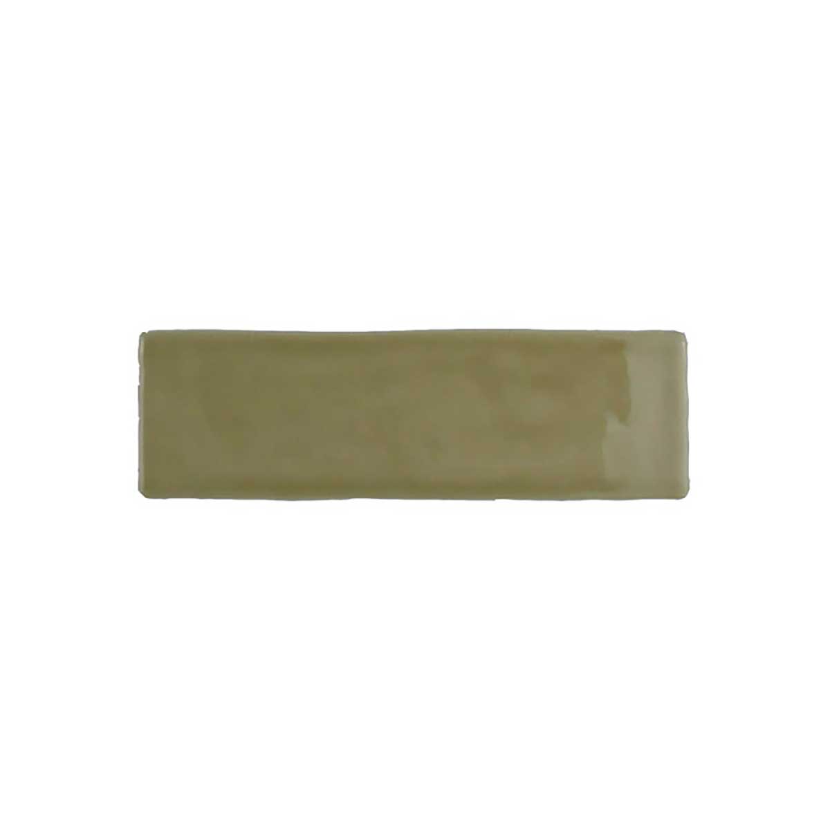 Glossy camel ceramic wall tile with handcrafted Spanish artisan texture