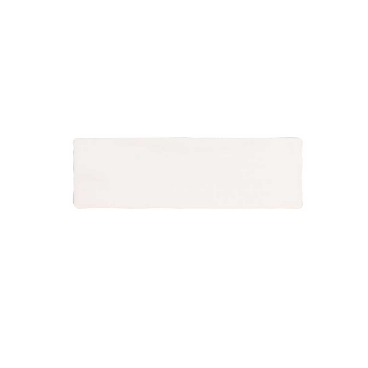 Glossy cream ceramic wall tile with handcrafted Spanish artisan character