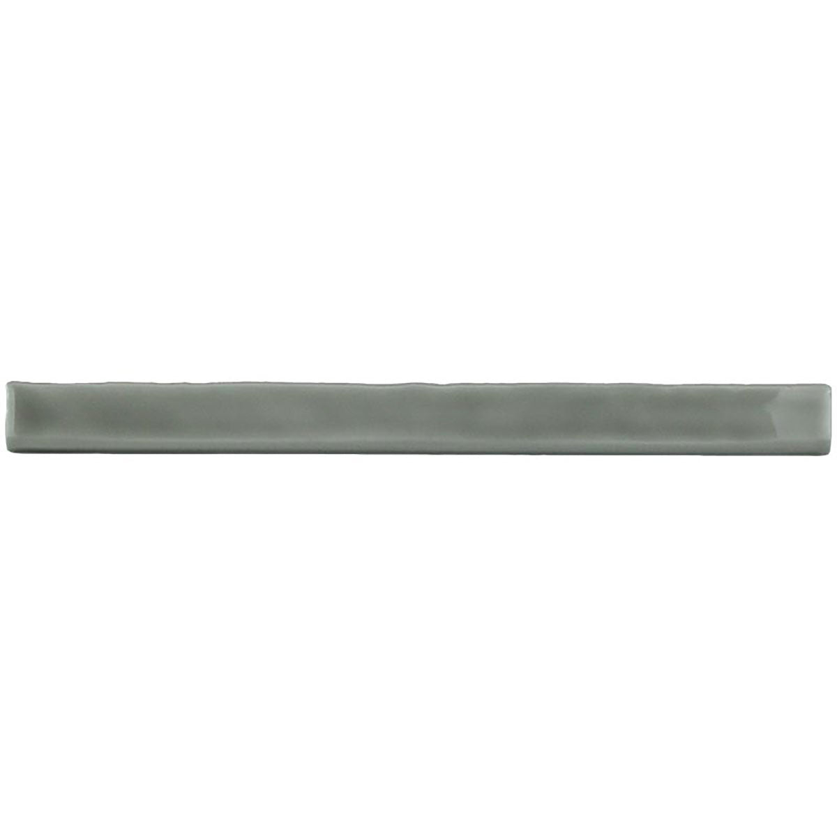 Glossy stone ceramic bullnose trim tile with handcrafted Spanish artisan detailing