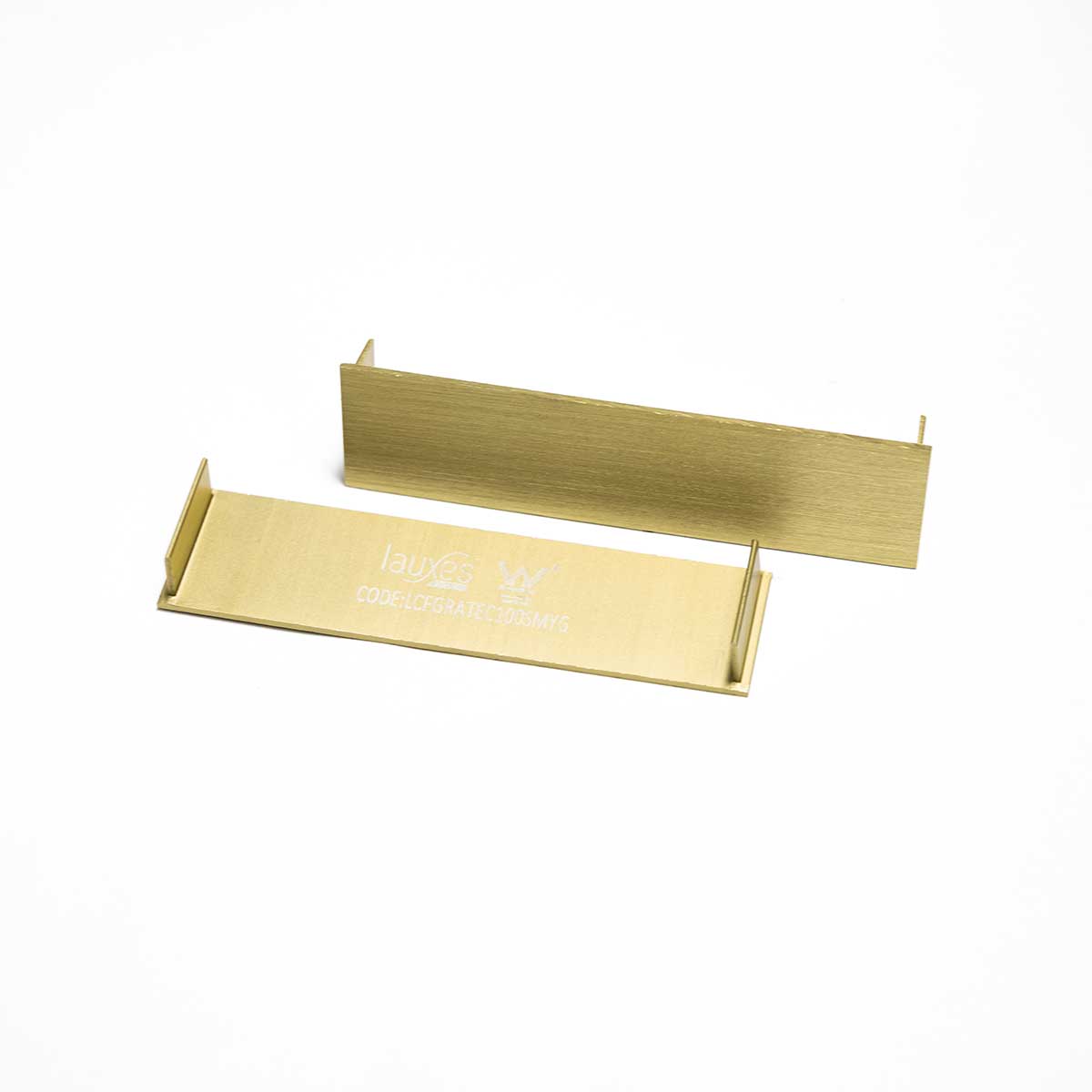 Lauxes Grates Custom Linear Drain End Caps Matte Gold