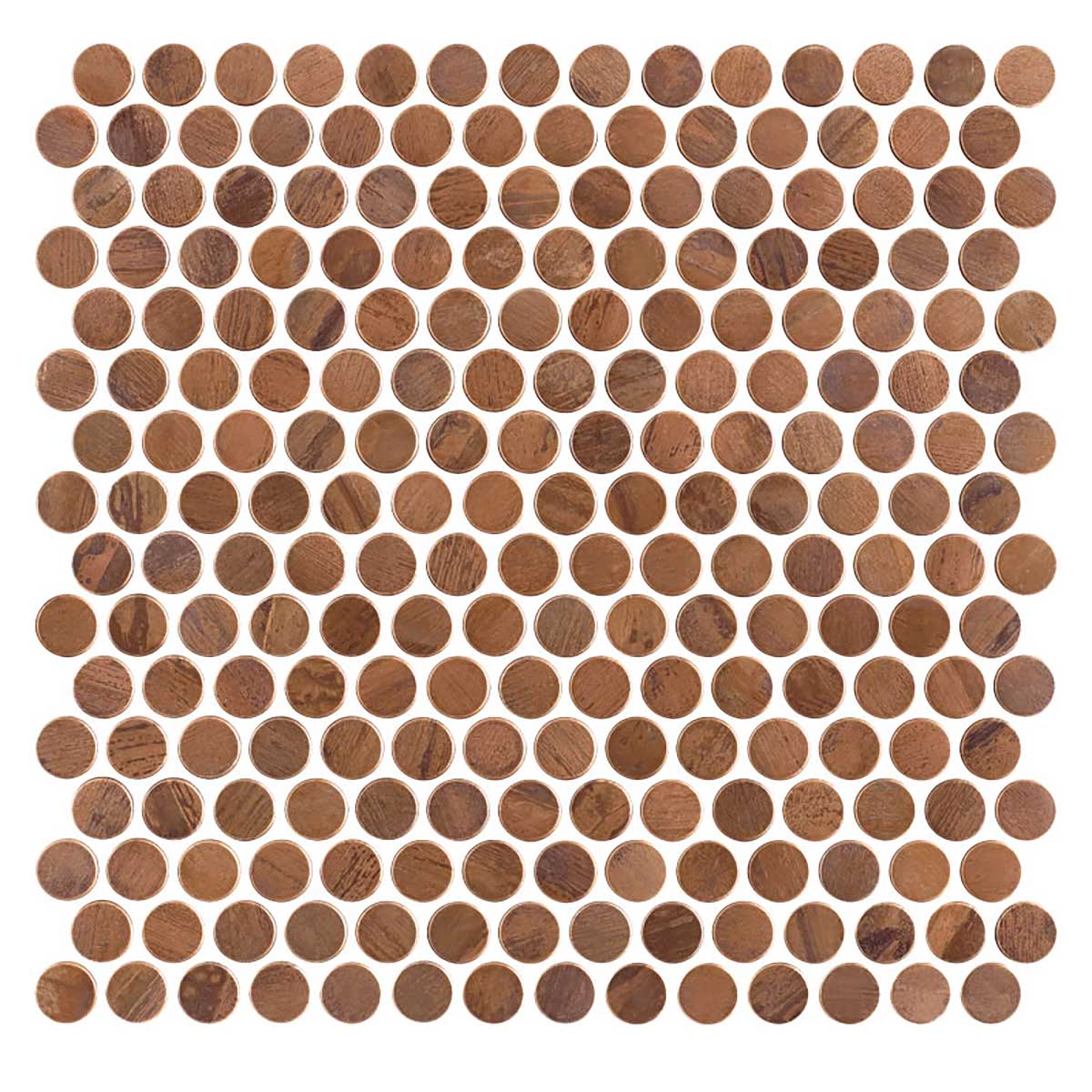 Antique Copper Penny Round Mosaic Tile
