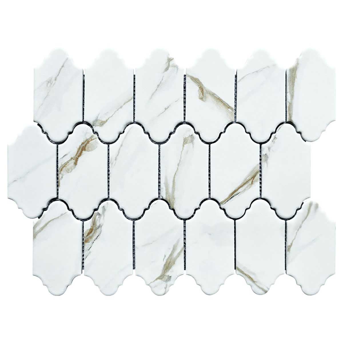 Mini Provenzal Calacatta porcelain mosaic tile 2x4
