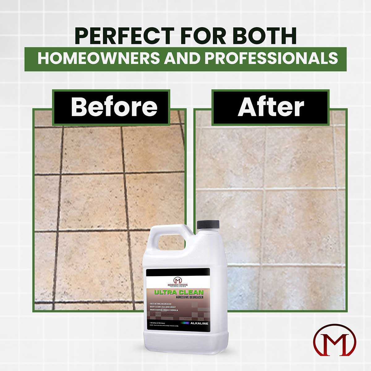 High alkaline cleaner for tile grout and masonry surfaces