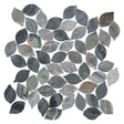 Mosaic Marble Tile Pebbles Leaves Series - Blue Atlas