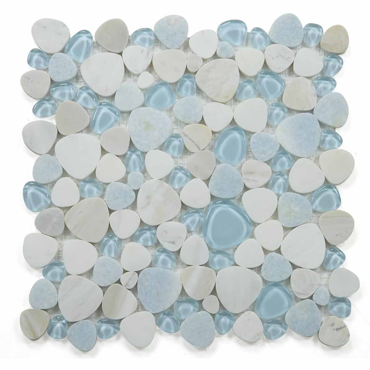 Mosaic Marble and Glass in Pebble look - Sky