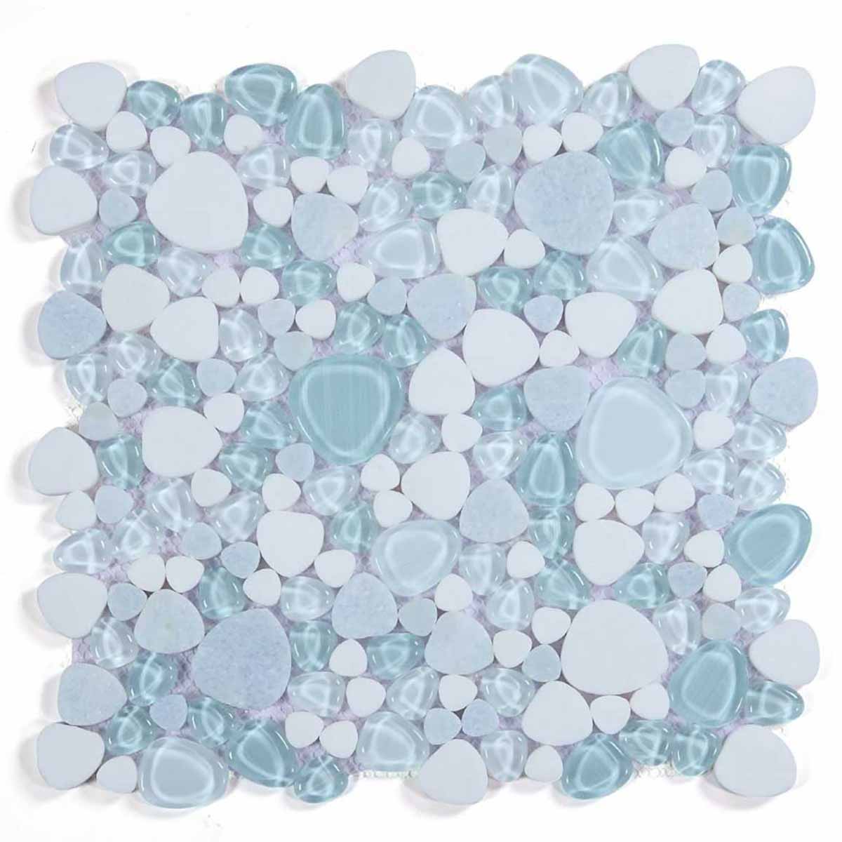 Mosaic Marble and Glass in Pebble look - Ocean