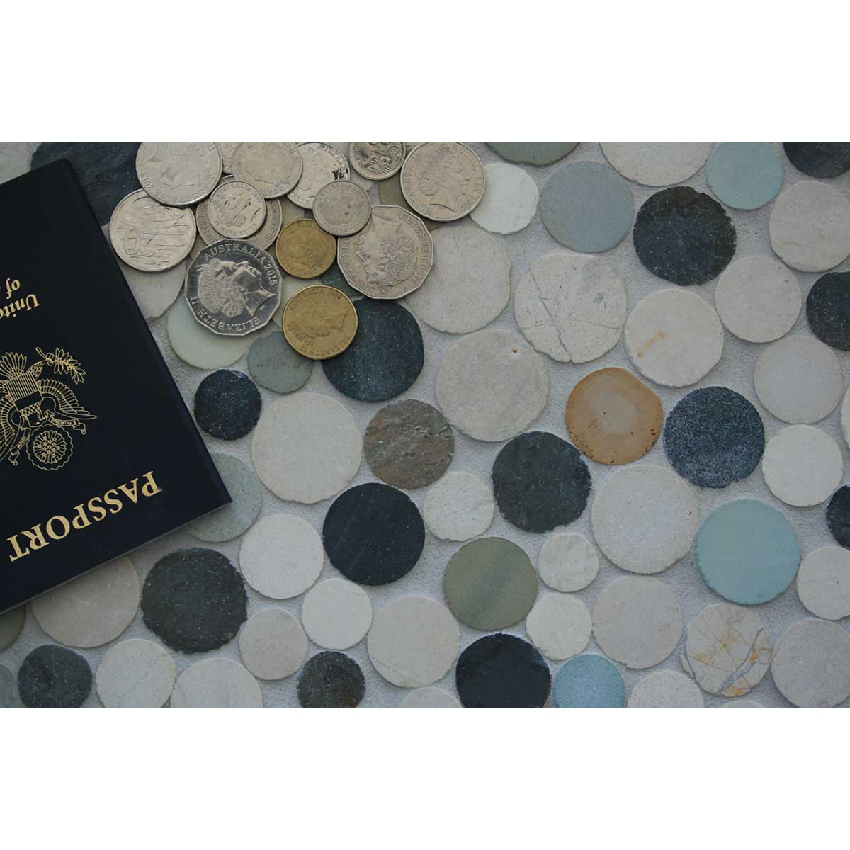 Botany Bay Blend pebble tile for spa shower design