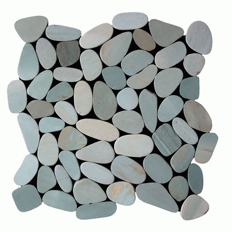 Botany Bay Pebbles Series Sliced Pebbles - Sea Green
