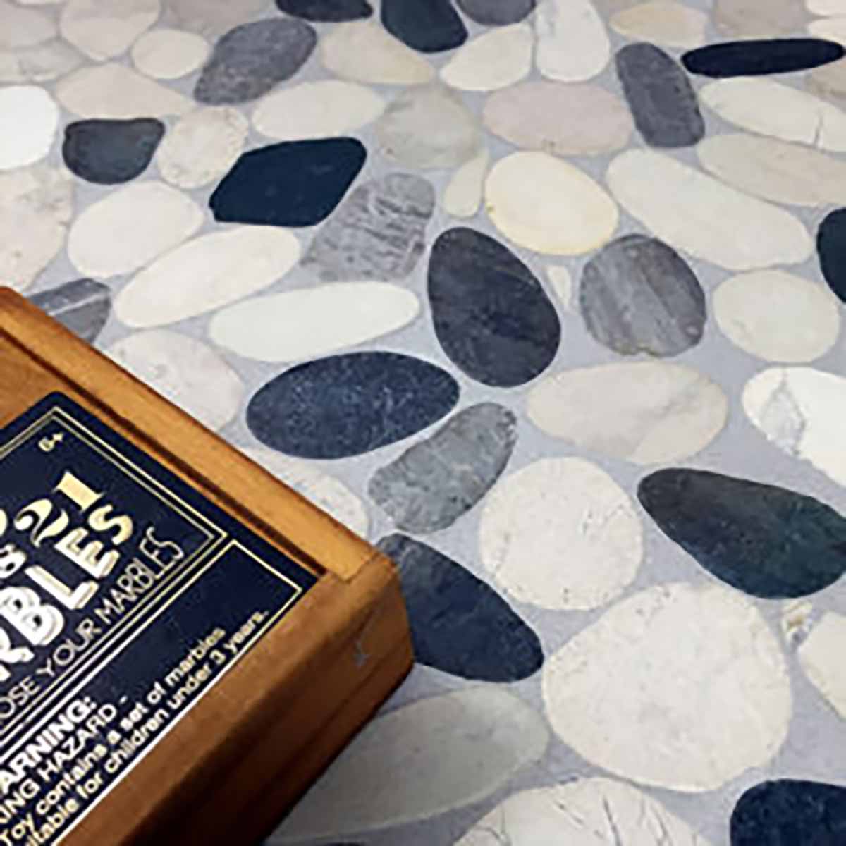 Natural stone sliced pebble tile for shower floors
