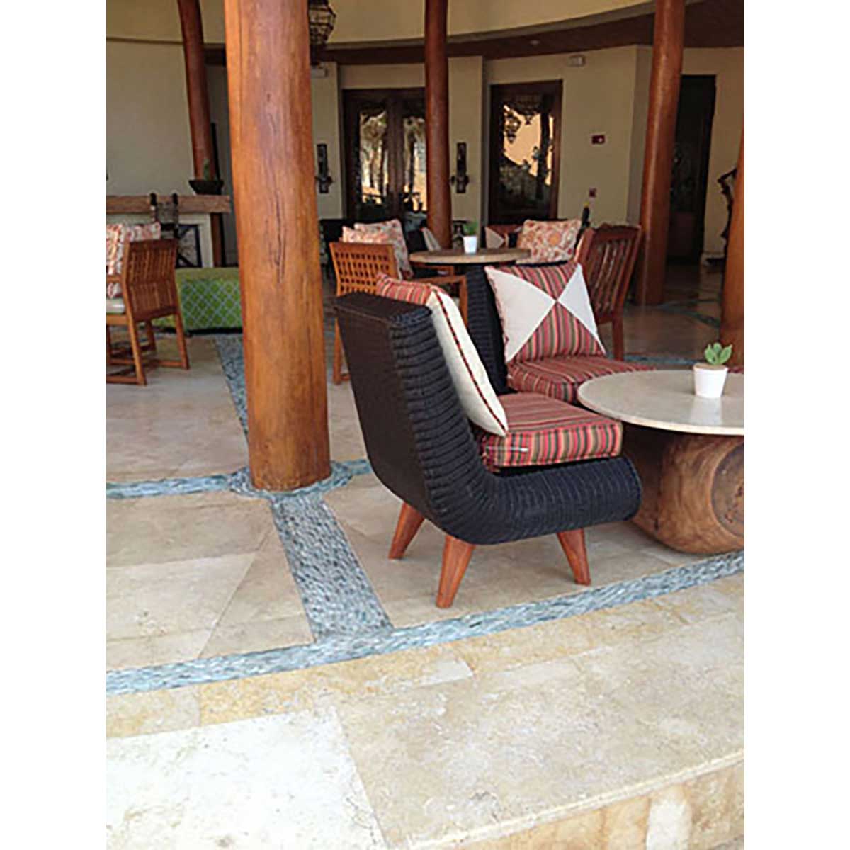 Natural stone stacked pebble tile for shower floors