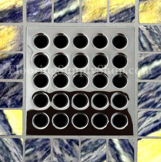 Square Shower Drain Grates Polished Chrome PVD