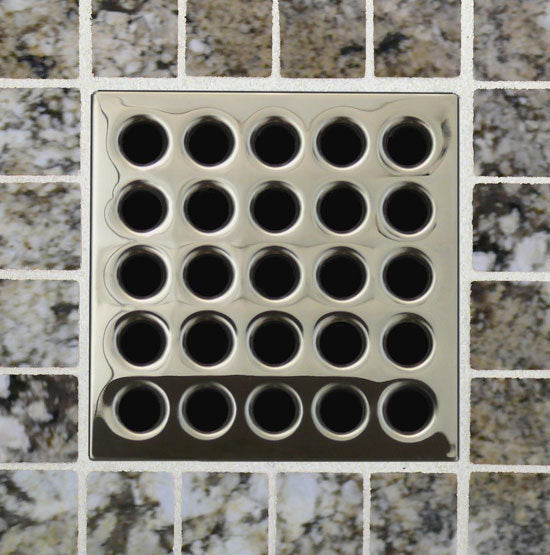 Square Shower Drain Grates Polished Nickel PVD