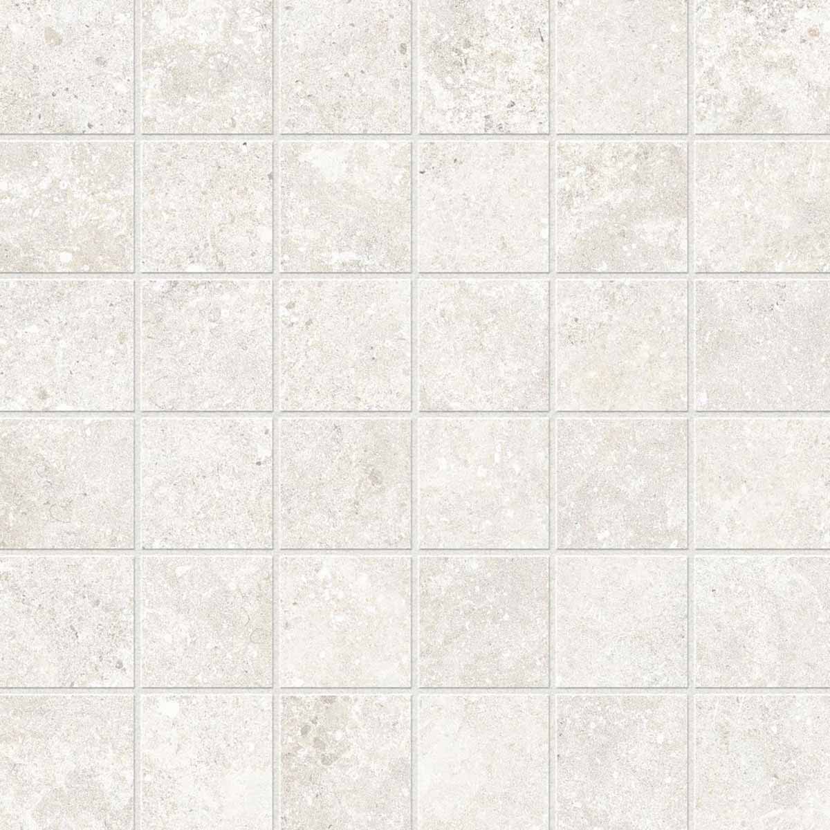 Mosaic Porcelain 2x2 Textured Finish - Warm White Matte 12x12 sheet