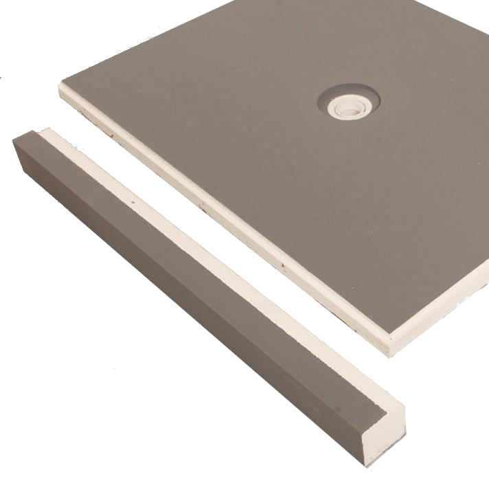 Lightweight ready-to-tile shower curb with waterproof coating