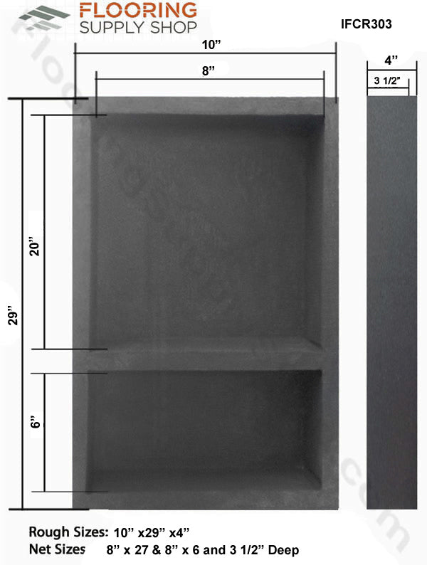 Pre Made Ready to Tile Tall Combo Narrow Recess