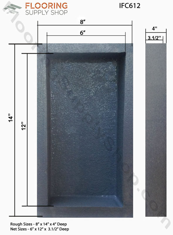 Pre Made Ready to Tile Shampoo and Soap Niche 6 x 12