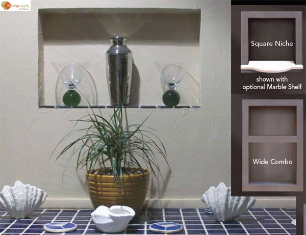 Pre Made Ready to Tile Shampoo and Soap Niche 6 x 12