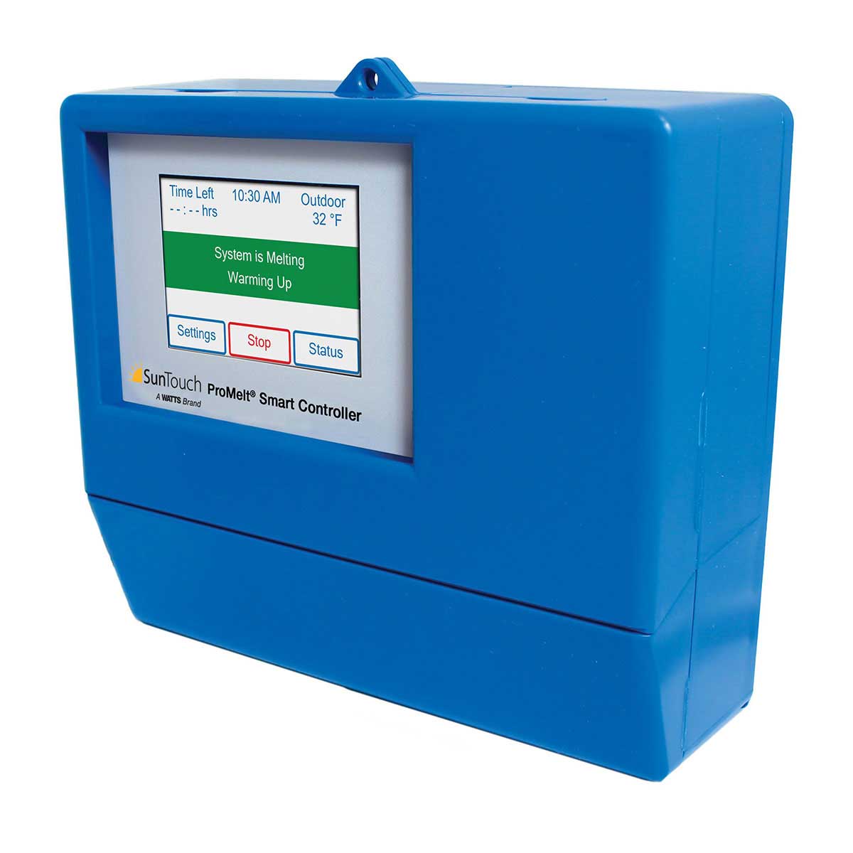 Blue SunTouch ProMelt Smart Controller with digital display on a white background