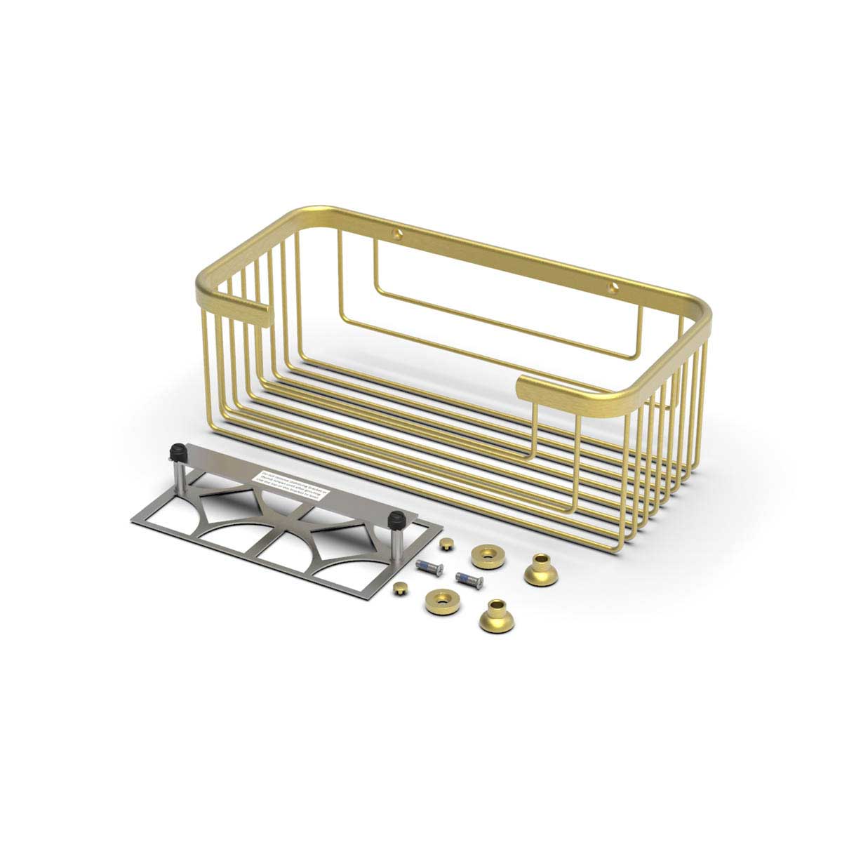 TileWare Promessa Rectangular Soap Basket Extra Deep Brushed Gold