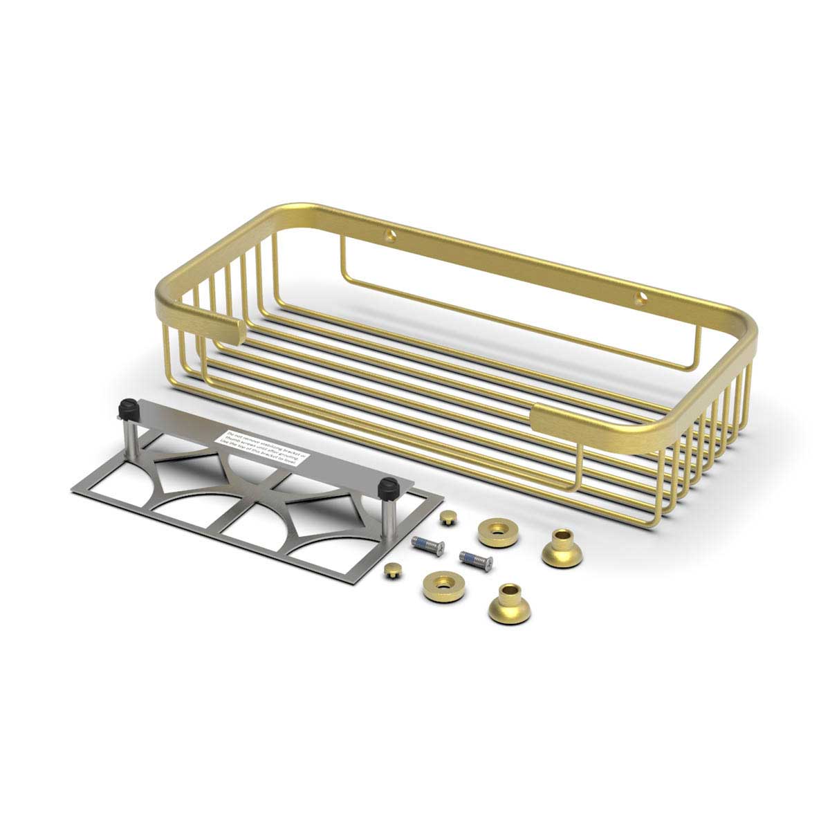 TileWare Promessa Rectangular Soap Basket Large Brushed Gold