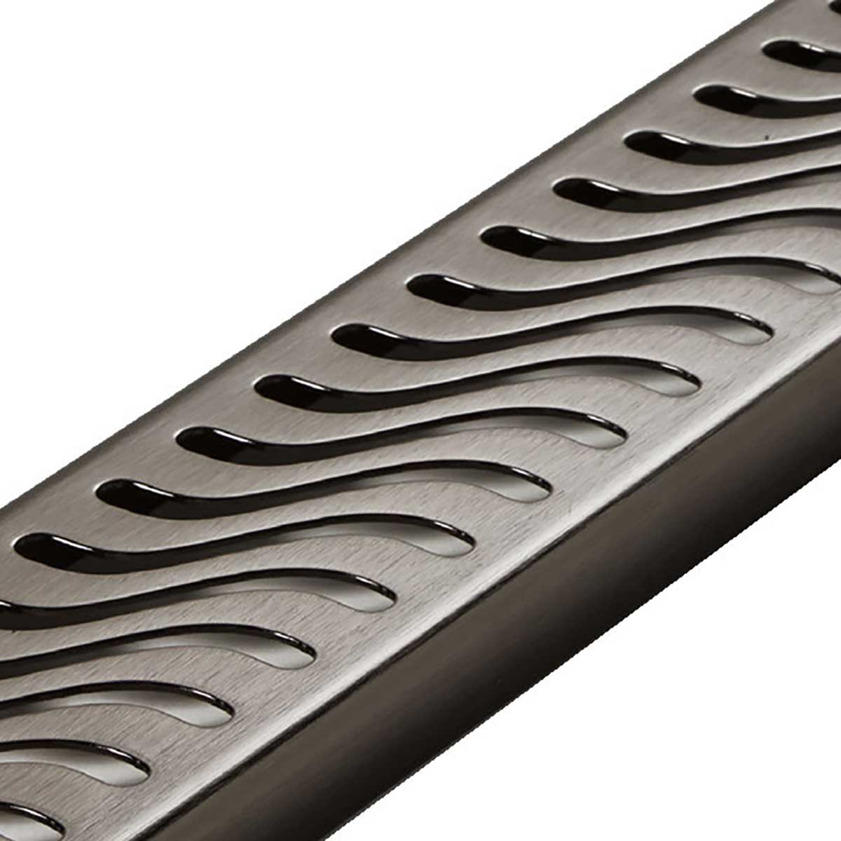 Flag Pattern Linear Shower Drain Black Nickel