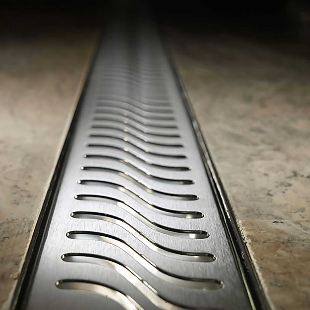 Flag Pattern Linear Shower Drain