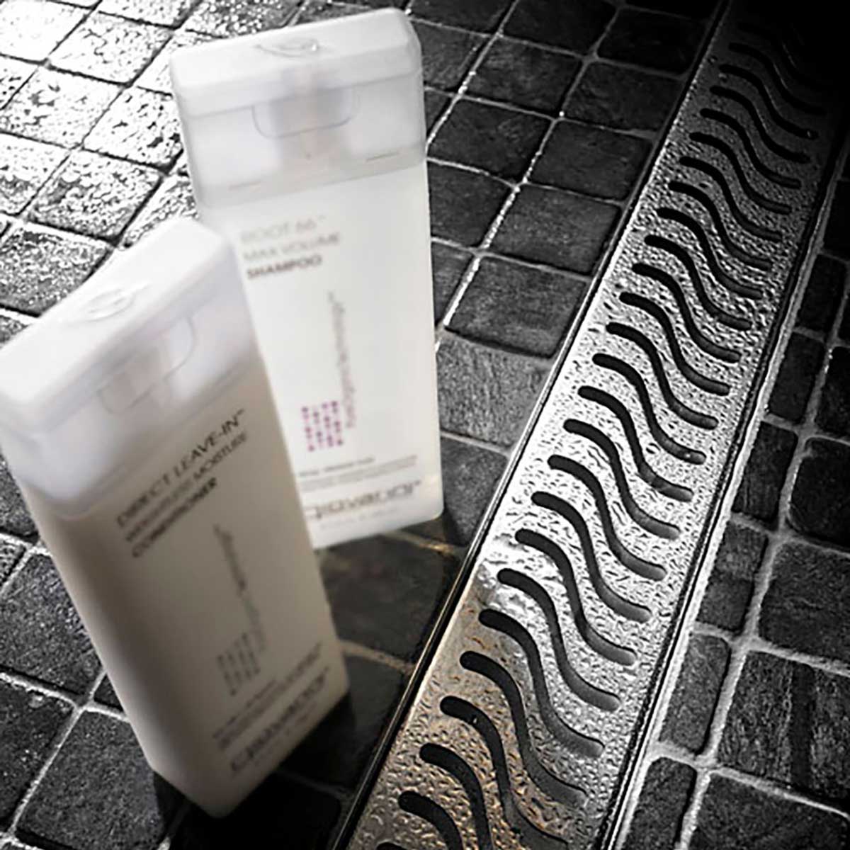 ACO Quartz Flag Shower Drain Brushed Stainless
