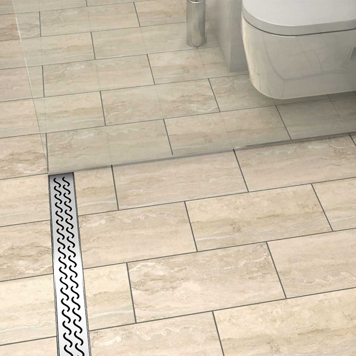 Brushed Stainless Hawaii decorative linear shower drain for walk-in shower